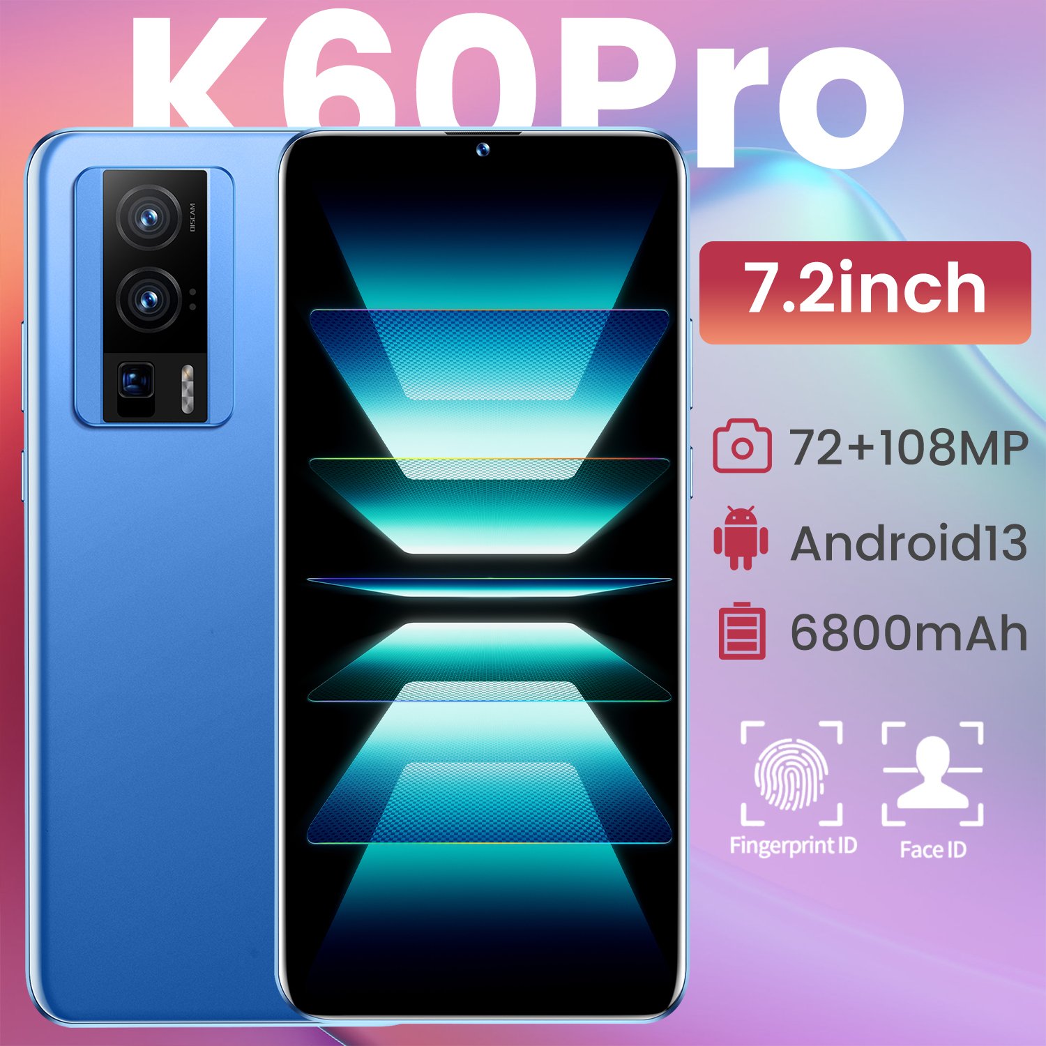 New Arrival Xiao K60 Pro 5G 108MP Camera Mobile Phone 6800mAh 16GB+1TB 7.2inch 5G Smartphone